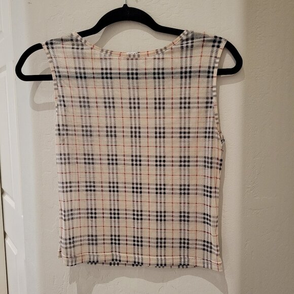 BURBERRY LONDON Vintage Nova Check Sheer Cropped Tank Top - Size: S - Picture 10 of 10